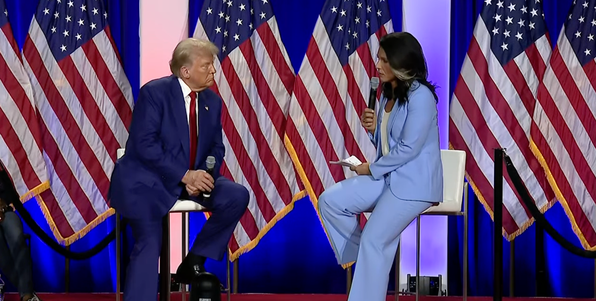 Trump admits he had no idea he was doing town hall with Tulsi Gabbard – while on stage with her